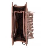 Boot Scroll Fringe Crossbody Tote Bag