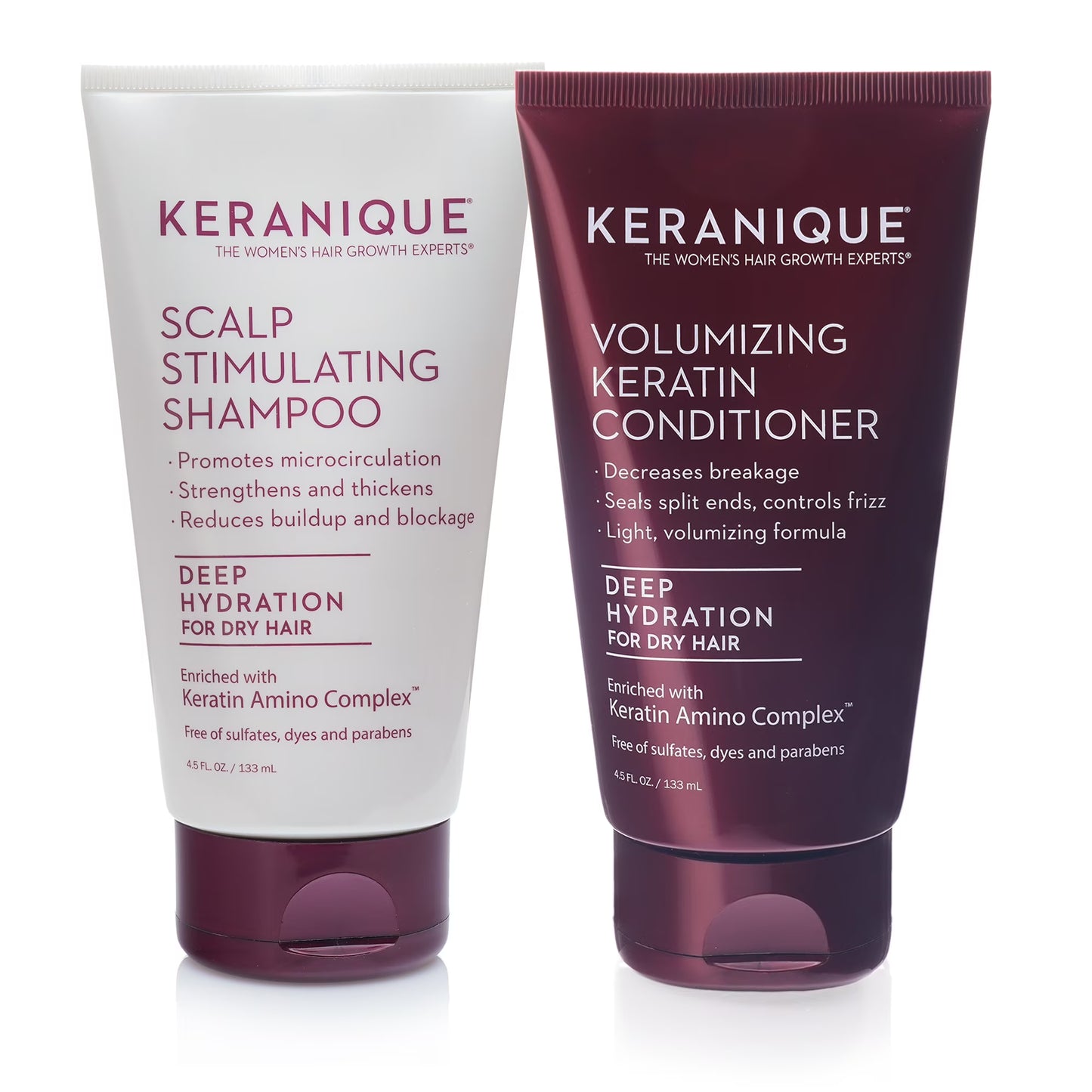 Keranique Deep Hydration Hair Growth System includes Keratin Shampoo, Conditioner