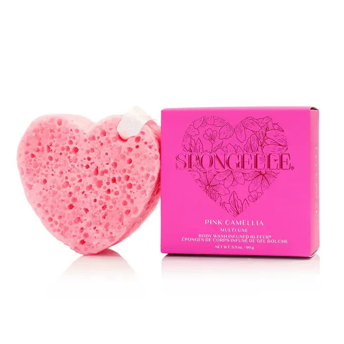 SPONGELLE Pink Camellia Heart Buffer