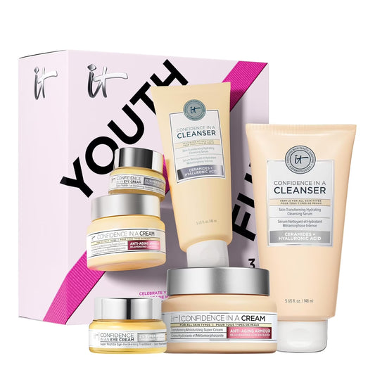 IT Cosmetics Confidence In A Cream & Cleanser & Eye Cream - 3 Full Size Skincare Set