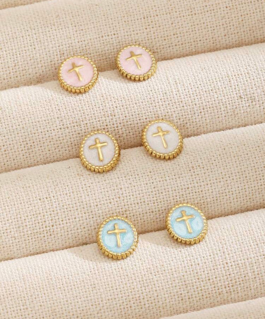 Pastel Cross Earrings