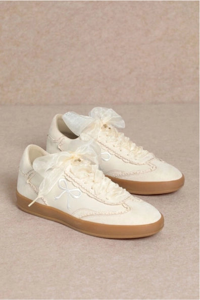 Ivory Bow Sneakers