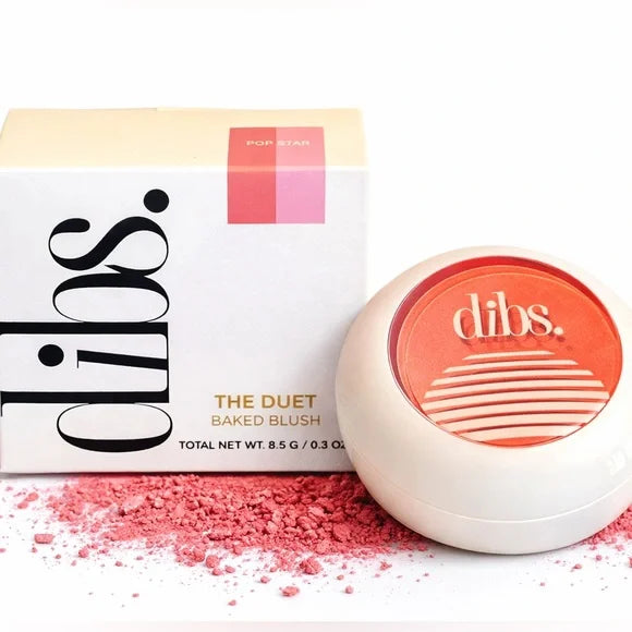 DIBS Duet Baked Blush 3-in-1 Blush, Highlighter + Topper